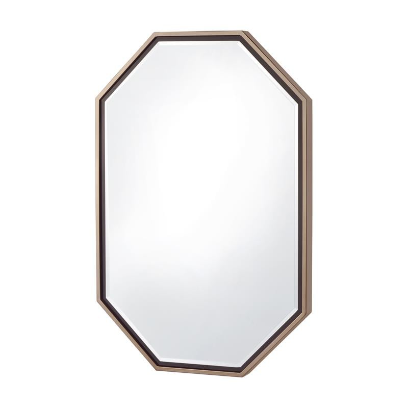 Furniture of America Columbus Metal Octagon Wall Mirror in Champagne Gold