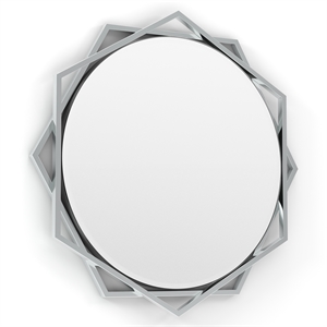 Furniture of America Aquila Metal Beveled Wall Mirror in Chrome
