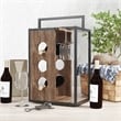 Furniture of America Harvan Industrial Wood 3-Bottle Wine Rack in Reclaimed Oak