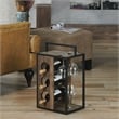Furniture of America Harvan Industrial Wood 3-Bottle Wine Rack in Reclaimed Oak