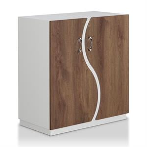 furniture of america olivieri contemporary wood 8-shelf shoe cabinet in white