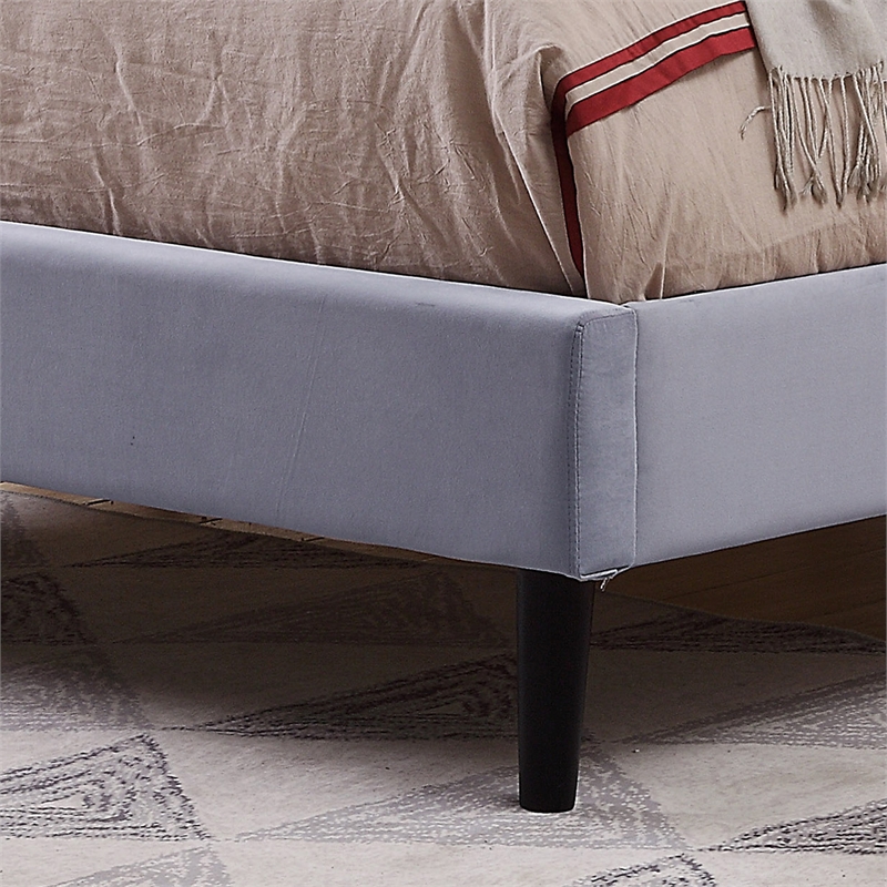 Furniture of America Frohm Fabric Button Tufted Queen Platform Bed in Gray