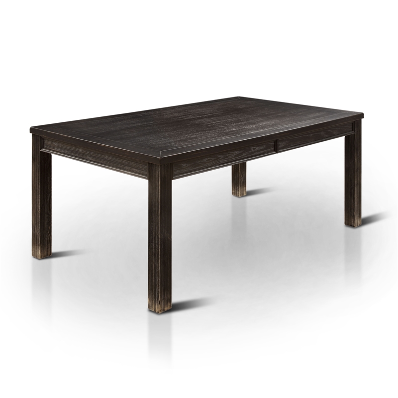 Furniture of America Sinuata Wood 7-Piece Dining Table Set in Black and Beige