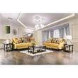 Furniture of America Charlette Traditional Fabric 2-Piece Sofa Set in Gold