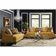 Furniture of America Charlette Traditional Fabric 2-Piece Sofa Set in Gold