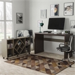 FOA Minshew Solid Wood 2-Piece Convertible Desk with Bookcase Set in Brown
