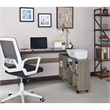 FOA Minshew Solid Wood 2-Piece Convertible Desk with Bookcase Set in Brown