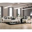Furniture of America Mystie Chenille Loveseat with Nailhead Trim in Ivory