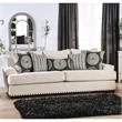Furniture of America Mystie Chenille Loveseat with Nailhead Trim in Ivory
