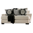 Furniture of America Mystie Chenille Loveseat with Nailhead Trim in Ivory
