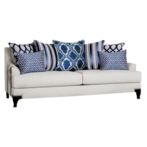 Furniture of America Allyson Transitional Chenille Sofa in Light Gray
