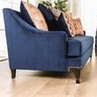 Furniture of America Allyson Transitional Chenille Loveseat in Navy