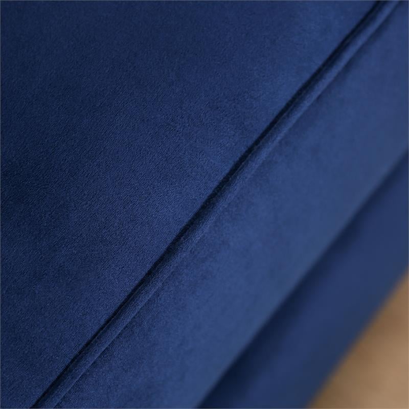 Furniture of America Allyson Transitional Chenille Loveseat in Navy