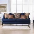 Furniture of America Allyson Transitional Chenille Sofa in Navy