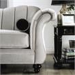 Furniture of America Avanetti Chenille Upholstered Loveseat in Pewter