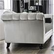 Furniture of America Avanetti Chenille Upholstered Loveseat in Pewter