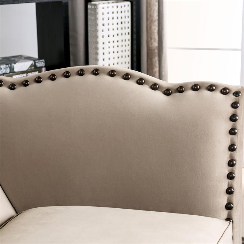 Furniture of America Keinisha Transitional Fabric Sofa in Beige