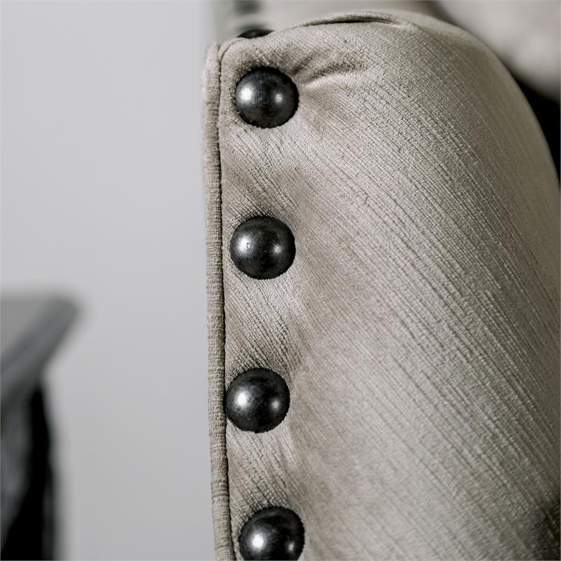 Furniture of America Felicity Chenille Tufted Loveseat in Light Brown