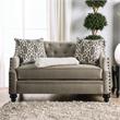 Furniture of America Felicity Chenille Tufted Loveseat in Light Brown