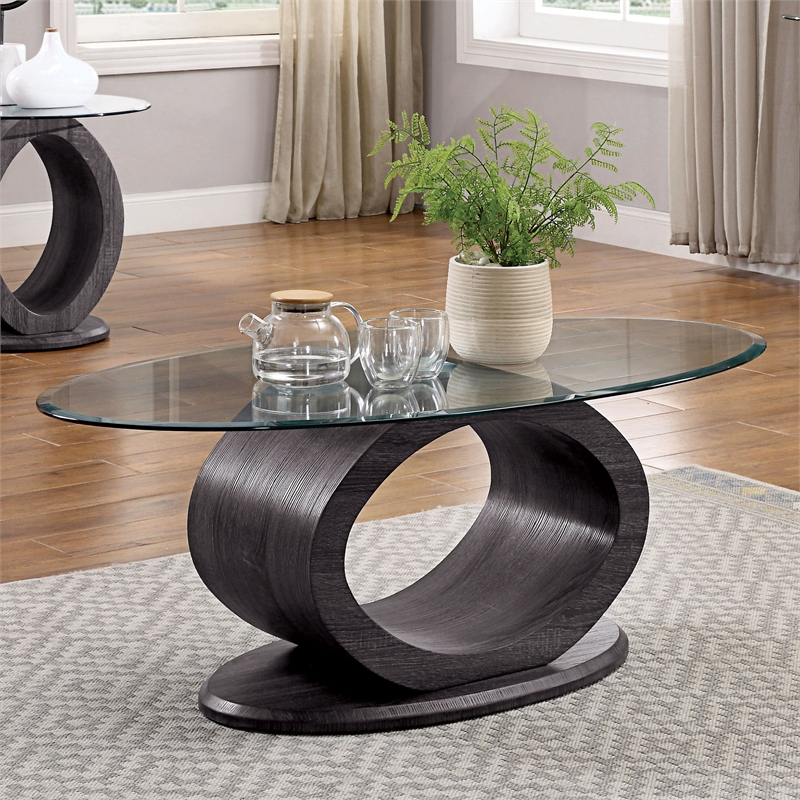 furniture of america oval coffee table