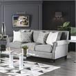 Furniture of America Hanson Transitional Fabric Nailhead Sofa in Gray