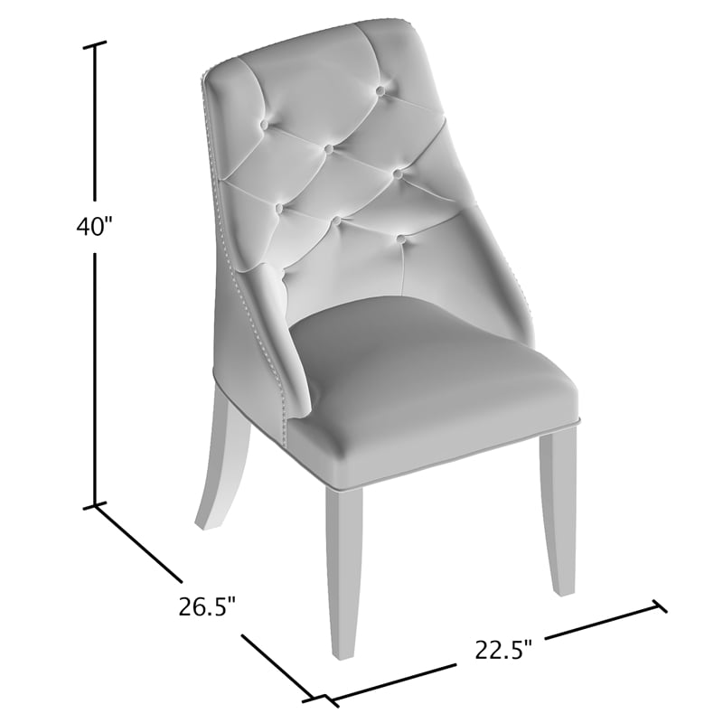 Furniture of America Desi Fabric Tufted Side Chair in Light Gray (Set of 2)