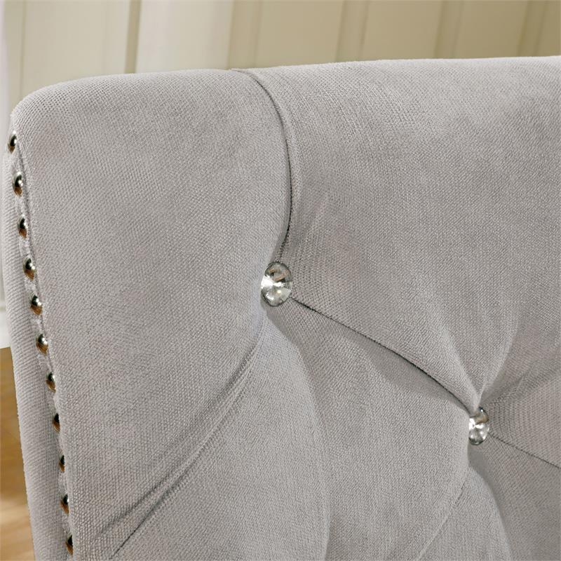 Furniture of America Desi Fabric Tufted Side Chair in Light Gray (Set of 2)