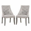 Furniture of America Desi Fabric Tufted Side Chair in Light Gray (Set of 2)