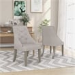 Furniture of America Desi Fabric Tufted Side Chair in Light Gray (Set of 2)