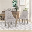 Furniture of America Desi Fabric Tufted Side Chair in Light Gray (Set of 2)