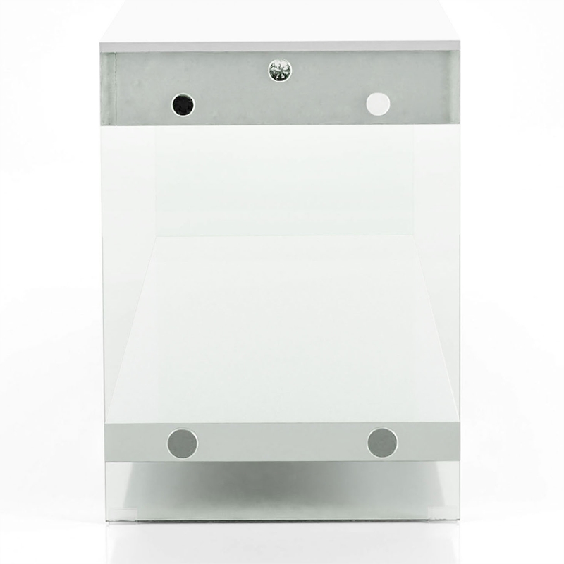 Furniture of America Cavalier Glass Top 70-inch TV Stand in White