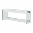 Furniture of America Cavalier Glass Top 70-inch TV Stand in White
