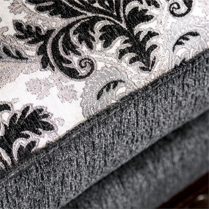 Furniture of America Andrea Chenille Rolled Arms Sofa in Light Gray