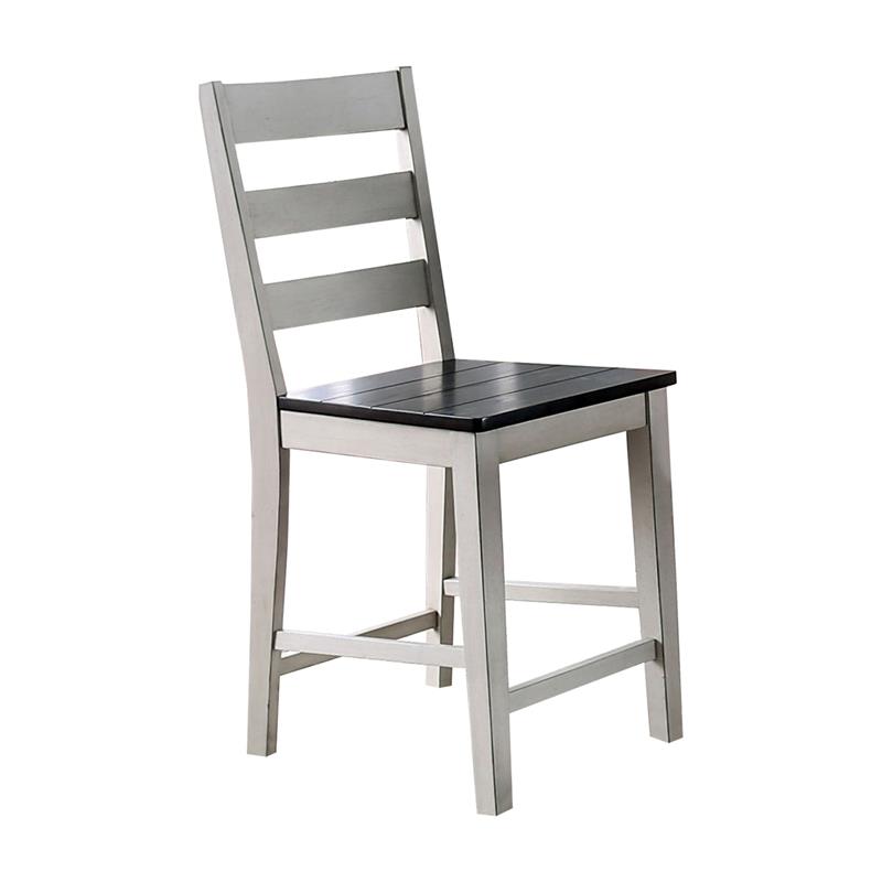 Furniture of America Chester Solid Wood Counter Height Chair in White