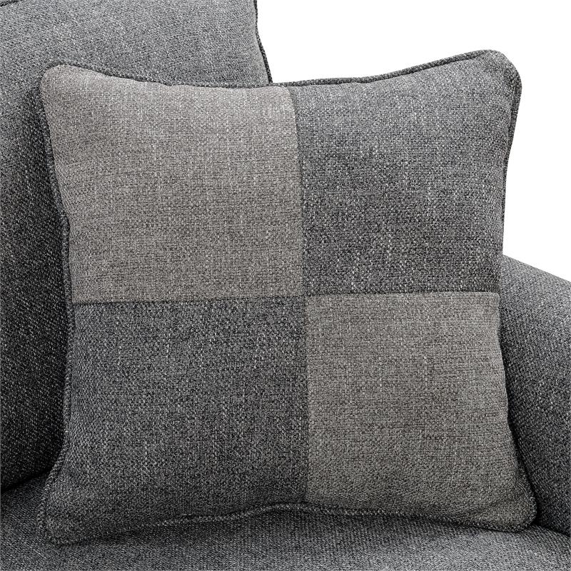 Furniture of America Willroy Transitional Fabric Sectional in Dark Gray
