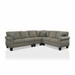 Furniture of America Willroy Transitional Fabric Sectional in Dark Gray
