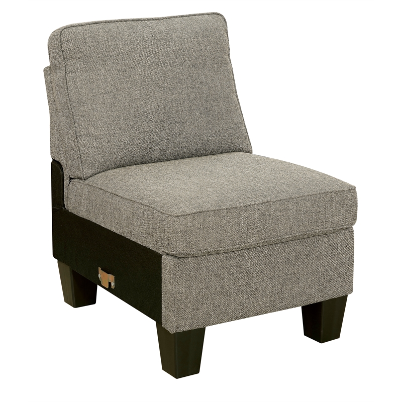 Furniture of America Willroy Transitional Fabric Sectional in Dark Gray