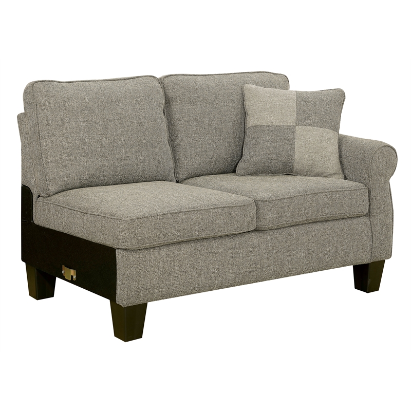 Furniture of America Willroy Transitional Fabric Sectional in Dark Gray
