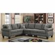 Furniture of America Willroy Transitional Fabric Sectional in Dark Gray