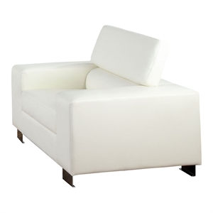 furniture of america salter faux leather upholstered accent chair in white