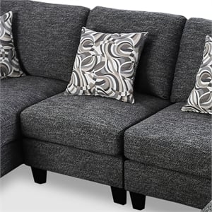 Furniture of America Burcham Transitional Chenille Armless Chair in Gray