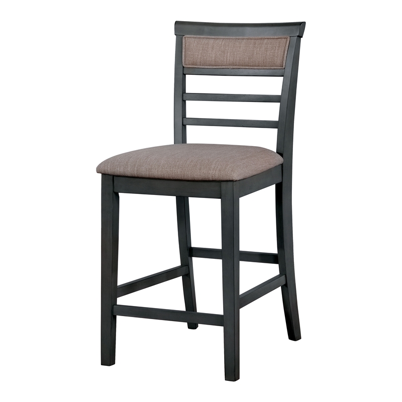 Furniture of America Alyssum Wood 5-Piece Counter Dining Set in Weathered Gray