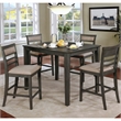 Furniture of America Alyssum Wood 5-Piece Counter Dining Set in Weathered Gray
