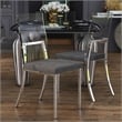 Furniture of America Hartly Metal Padded Dining Chair in Chrome (Set of 2)