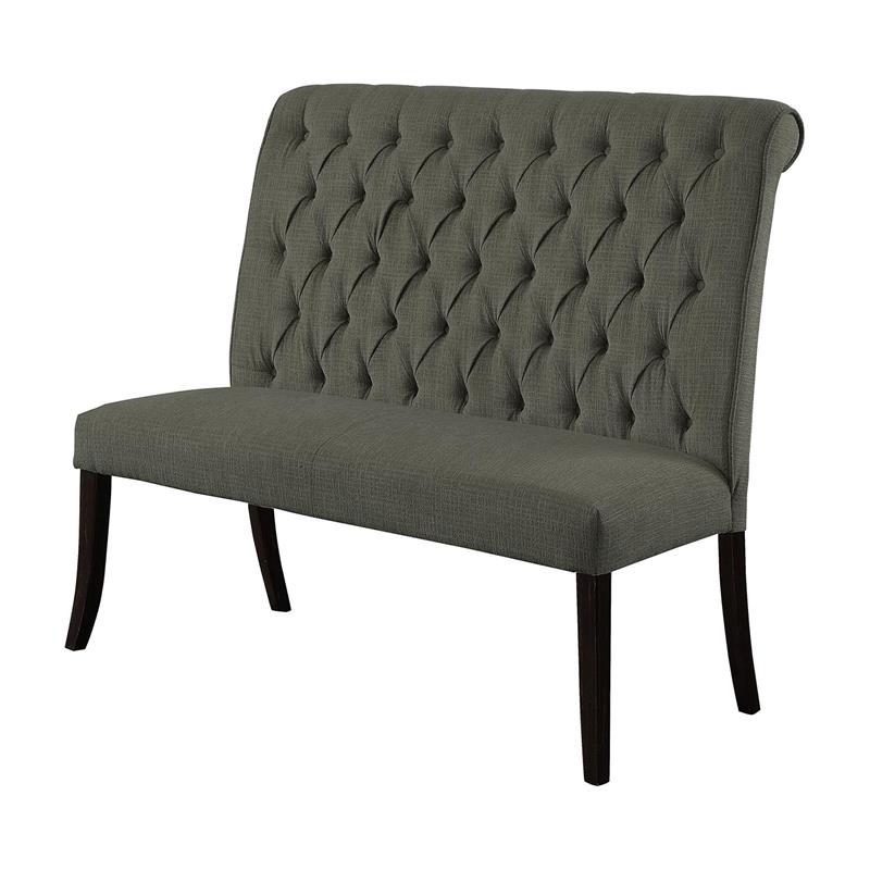 Furniture of America Kabini Wood 6-Piece Dining Set with Bench in Gray