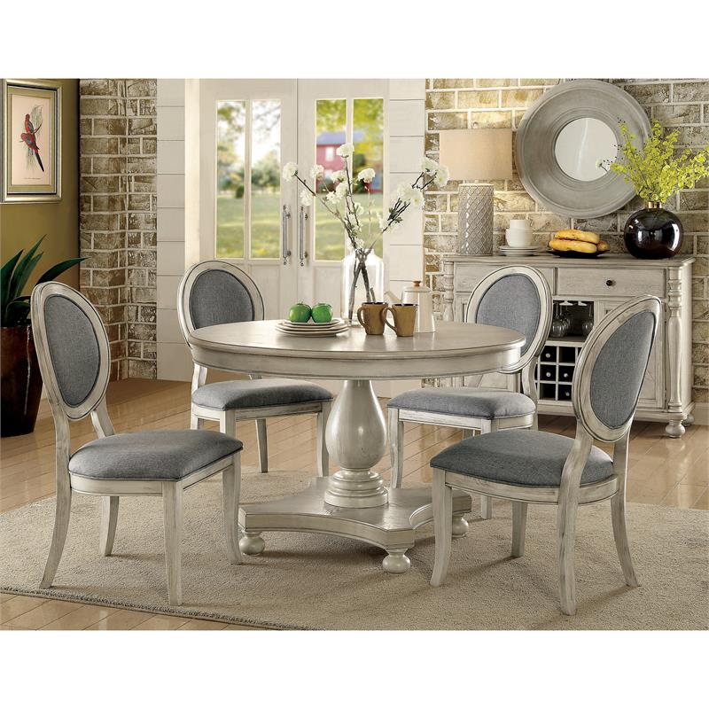 Round Dining Table In Antique White, Round Dining Room Tables 48 Inches