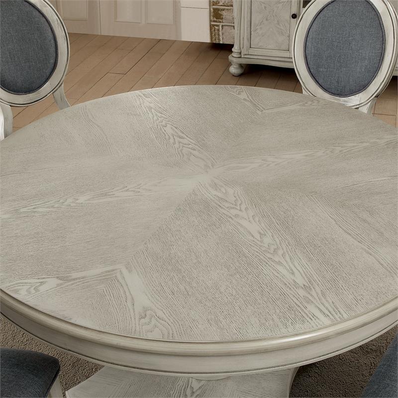 Round Dining Table In Antique White, Round Antique White Kitchen Table
