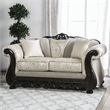 Furniture of America Eston Traditional Chenille Upholstered Loveseat in Ivory