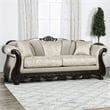 Furniture of America Eston Traditional Chenille Upholstered Sofa in Ivory