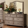 Furniture of America Calpa Rustic Wood 2-Piece Dresser and Mirror in Natural